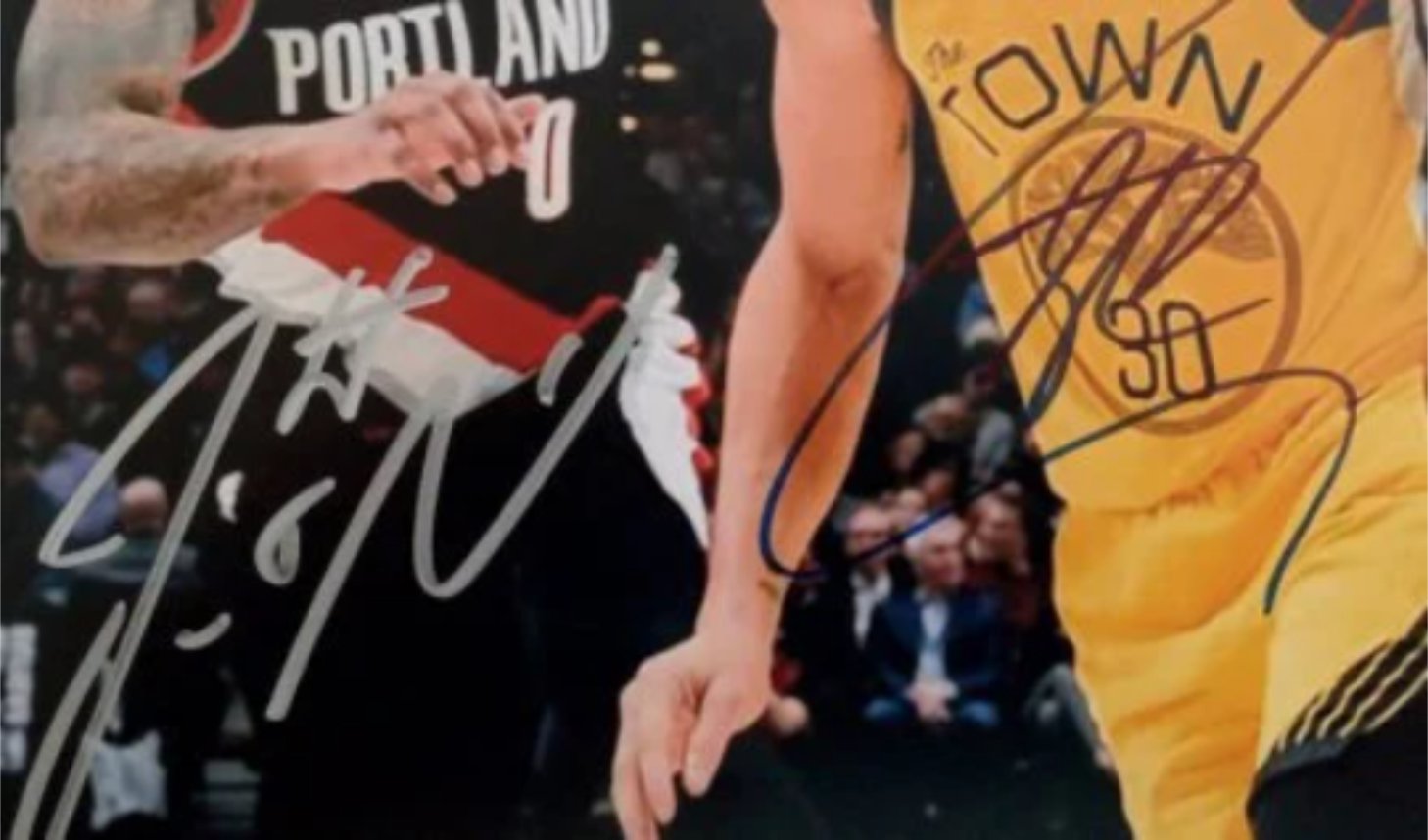 Damian Lillard and Stephen Curry 8 x 10 signed photo with proof
