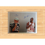 Load image into Gallery viewer, Michael Jordan and Tom Brady 16x20 signed with proof
