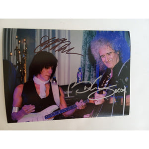 Brian May of Queen and Jeff Beck 5 x 7 photograph signed with proof