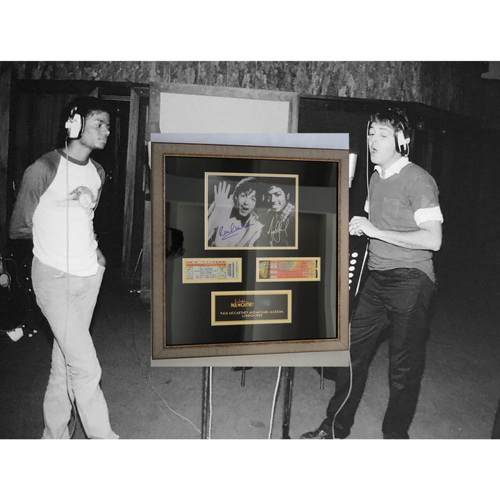 Michael Jackson and Paul McCartney 8 x 10 photo signed and framed with proof - Awesome Artifacts 