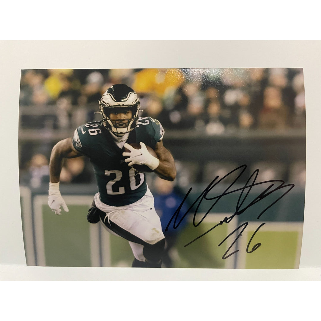 Miles Sanders Philadelphia Eagles 5x7 photo signed with proof with free acrylic frame