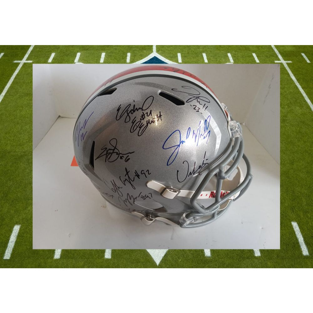 Ohio State Buckeyes Ezekiel Elliott national champions team signed replica  helmet - Awesome Artifacts 