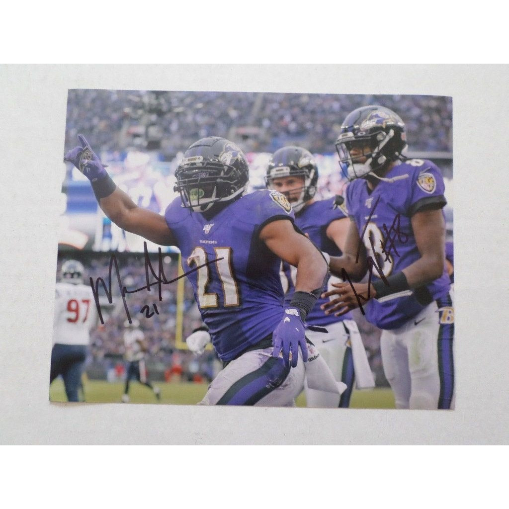 Baltimore Ravens Lamar Jackson and Mark Ingram 8 by 10 signed photo