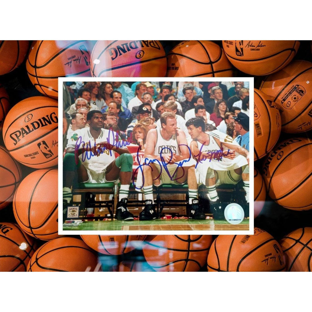 Boston Celtics Larry Bird Kevin McHale Robert Parish 8 x 10 signed photo with proof