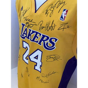 LOS ANGELES LAKERS KOBE BRYANT PHIL JACKSON PAU GASOL TEAM SIGNED NBA CHAMPS JERSEY WITH PROOF