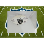 Load image into Gallery viewer, Oakland Raiders Super Bowl MVPs Fred Biletnikoff Marcus Allen Jim Plunkett full-size football signed with proof
