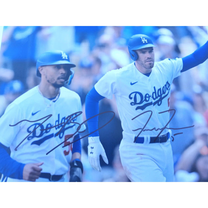 Freddie Freeman, Mookie Betts, Los Angeles Dodgers 8x10 photo signed with proof