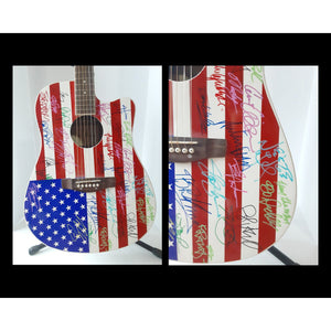 Eddie Van Halen, Bruce Springsteen, Billy Joel, B.B. King rock and roll icons signed acoustic guitar with proof