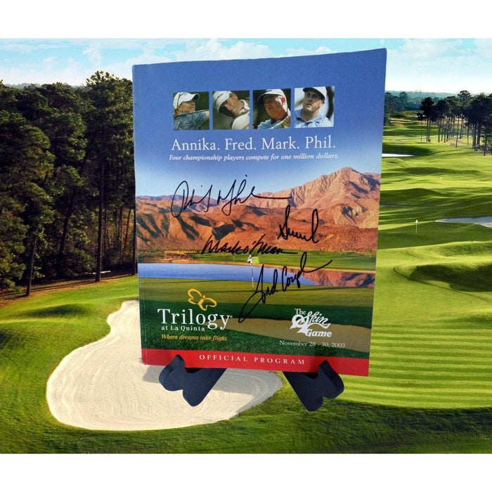 Phil Mickelson Annika Sorenstam, Fred Couples Mark O'Meara signed golf program