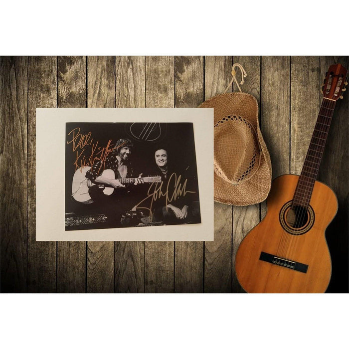 Kris Kristofferson and Johnny Cash 8 x 10 signed photo