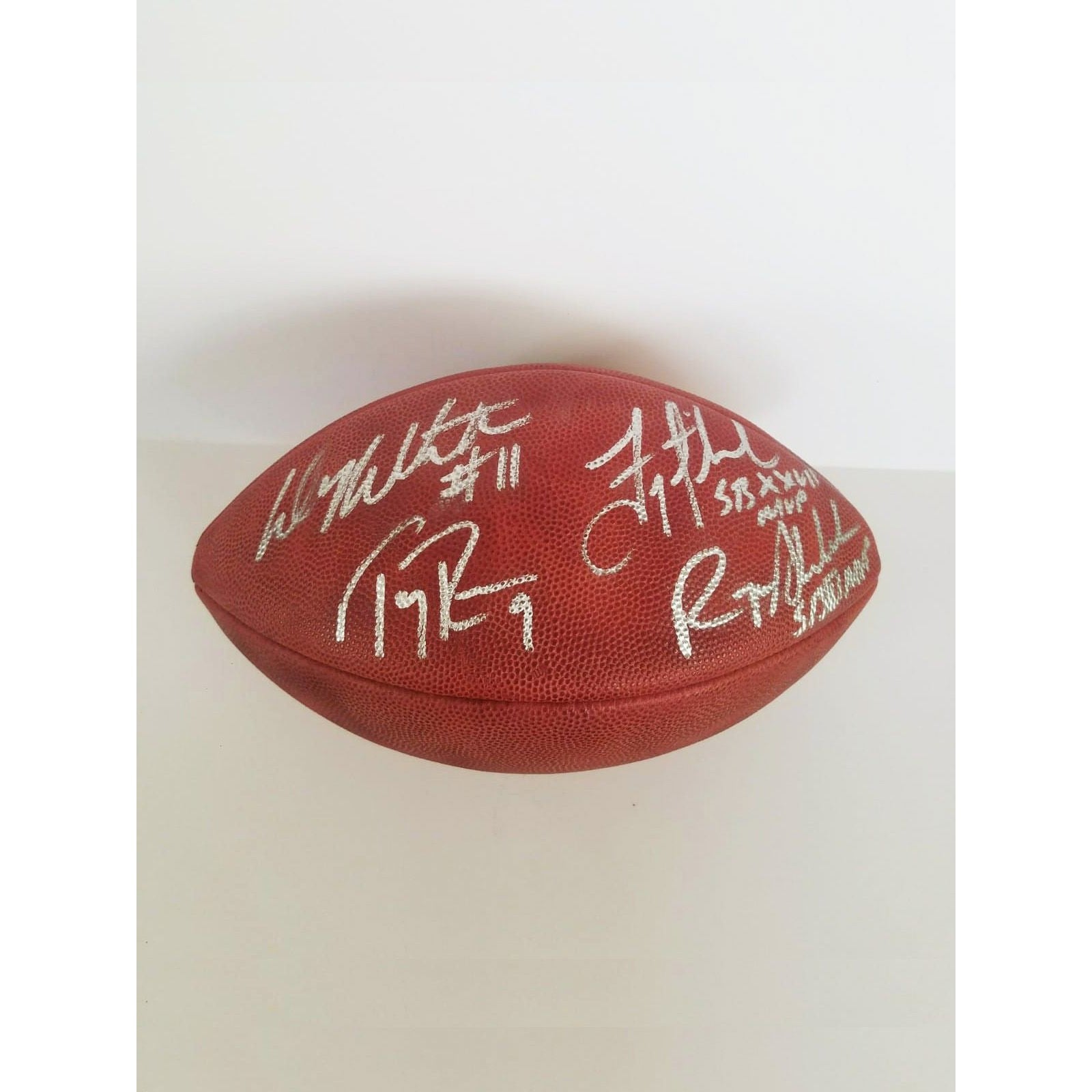 Dallas Cowboys Troy Aikman, Roger Staubach, Tony Romo, Danny White NFL game model football signed with proof with free case
