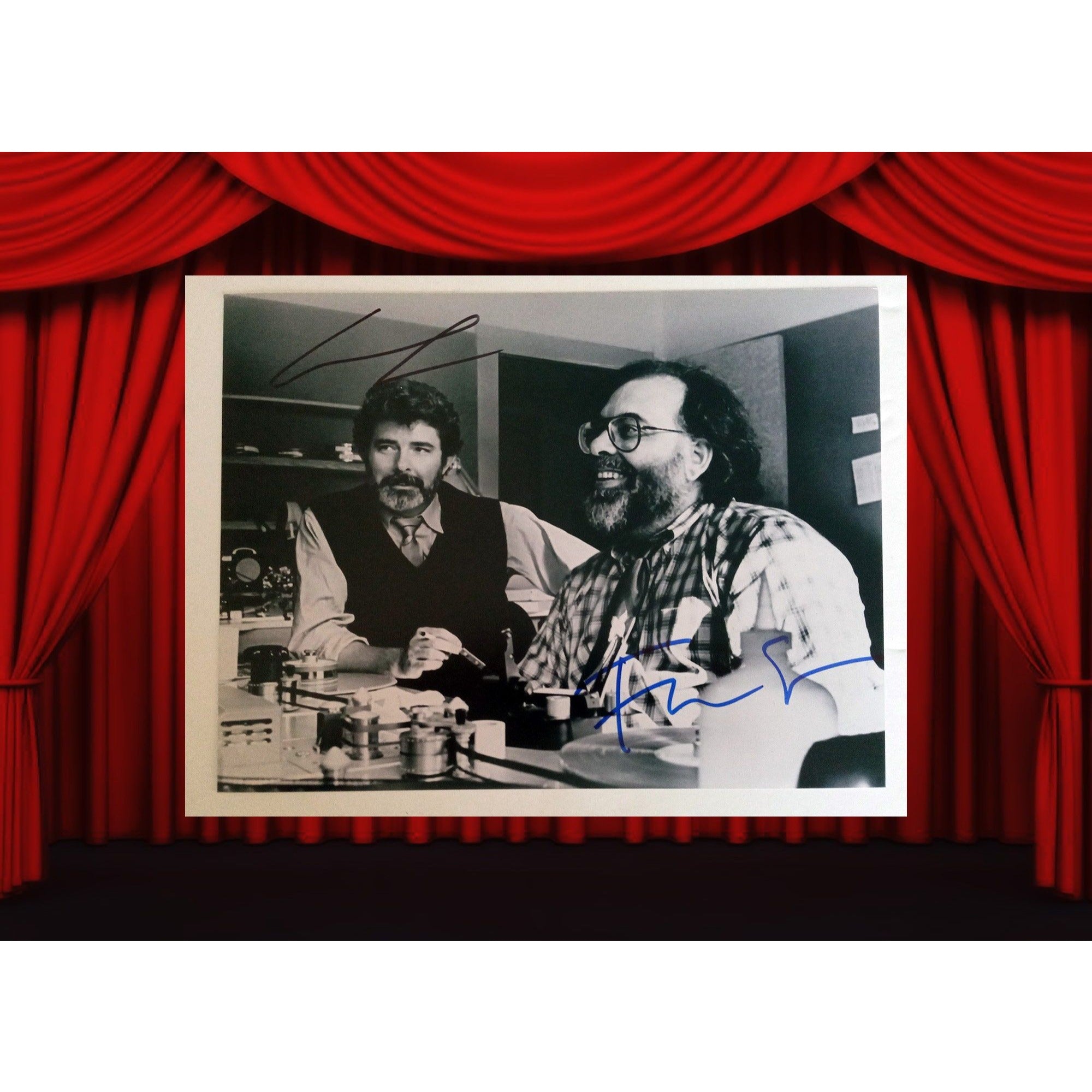 Francis Ford Coppola and George Lucas 8 by 10 signed photo with proof