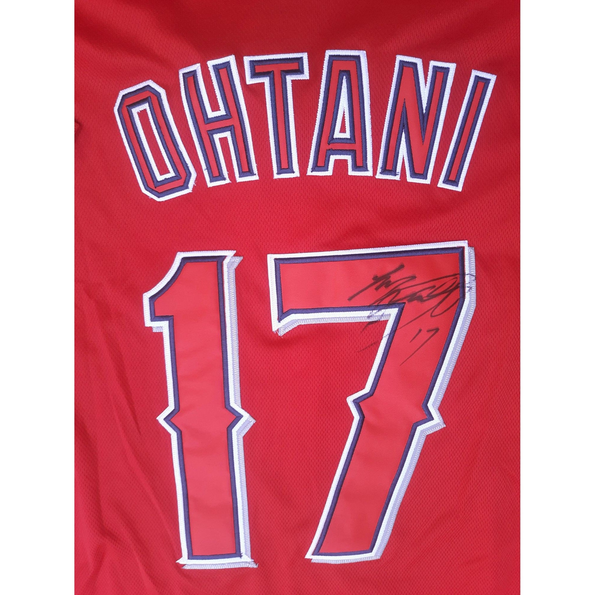 Shohei Ohtani Los Angeles Angels Signed Red Nike Replica Jersey