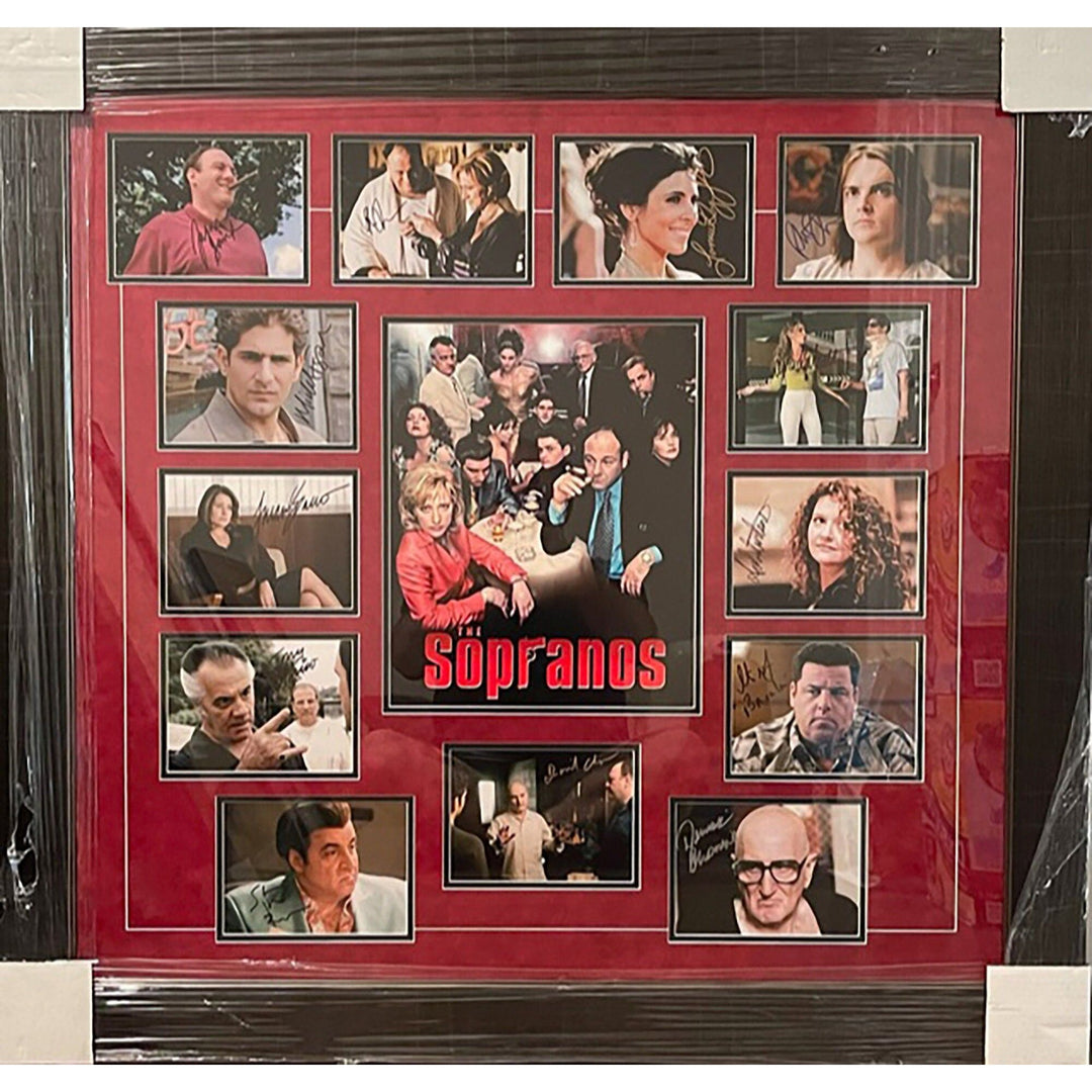 Sopranos James Gandolfini, David Chase, Michael Imperioli, Edie Falco cast signed with proof - Awesome Artifacts 