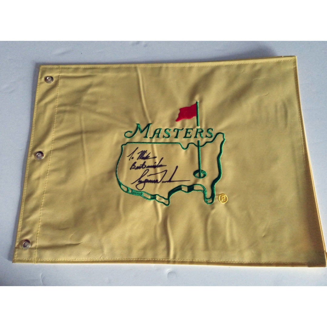 Tiger Woods personalized golf flag to Mike signed with proof - Awesome Artifacts 