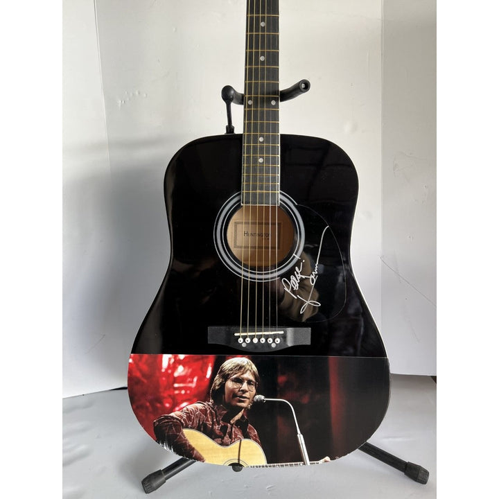 John Denver full size acoustic guitar signed with proof