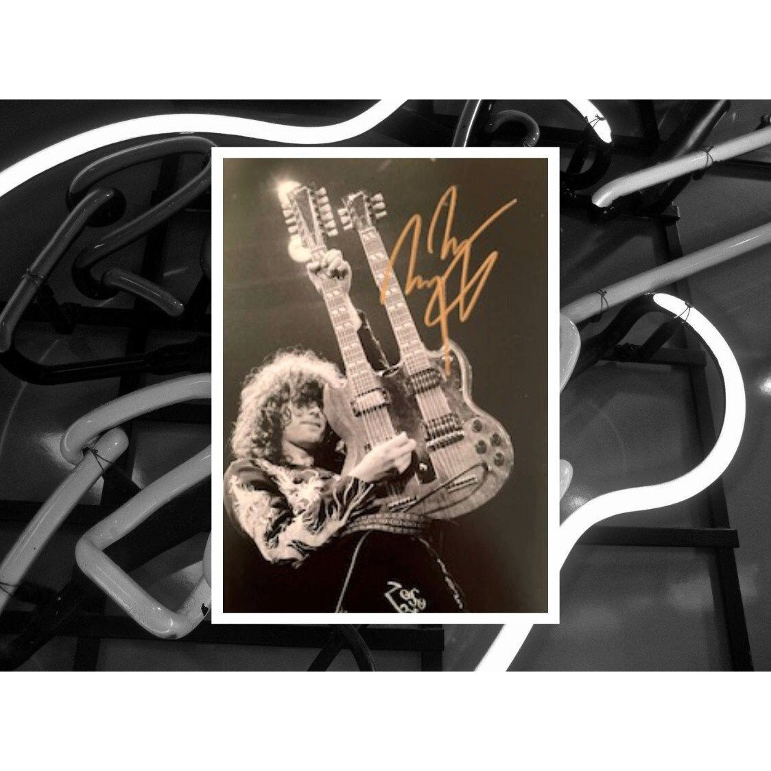 Jimmy Page Led Zeppelin 5 x 7 photo signed with proof