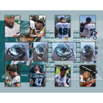 Load image into Gallery viewer, 2022 Philadelphia Eagles Jalen Hurts AJ Brown Riddell Speed authentic game model helmet team signed helmet with proof
