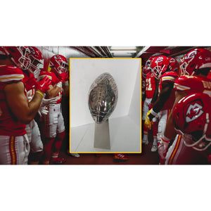 Patrick Mahomes Travis Kelce Andy Reid Kansas City Chiefs 2019 Super Bowl champs team signed Lombardi Trophy