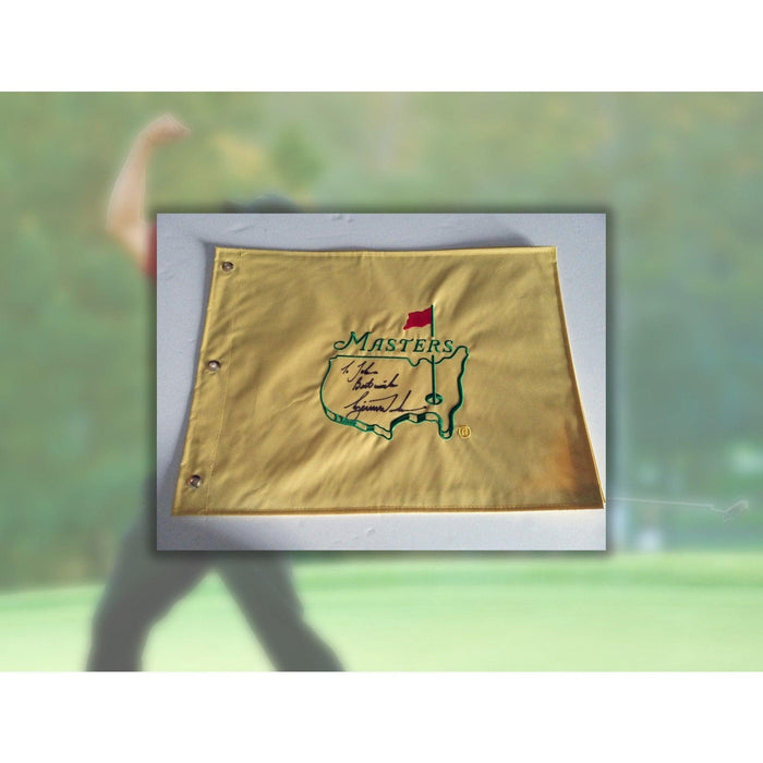 Tiger Woods personalized golf flag to John signed with proof