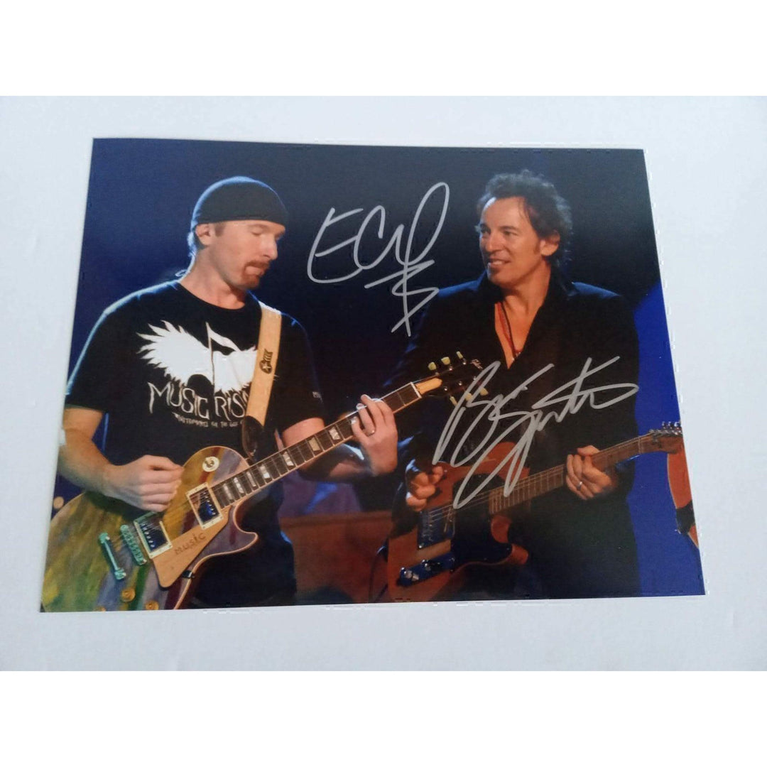 The Edge and Bruce Springsteen 8 by 10 signed photo with proof - Awesome Artifacts 