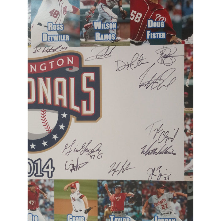 Washington Nationals Bryce Harper, Stephen Strasburg 2014 team signed 20x30 photo with proof - Awesome Artifacts 