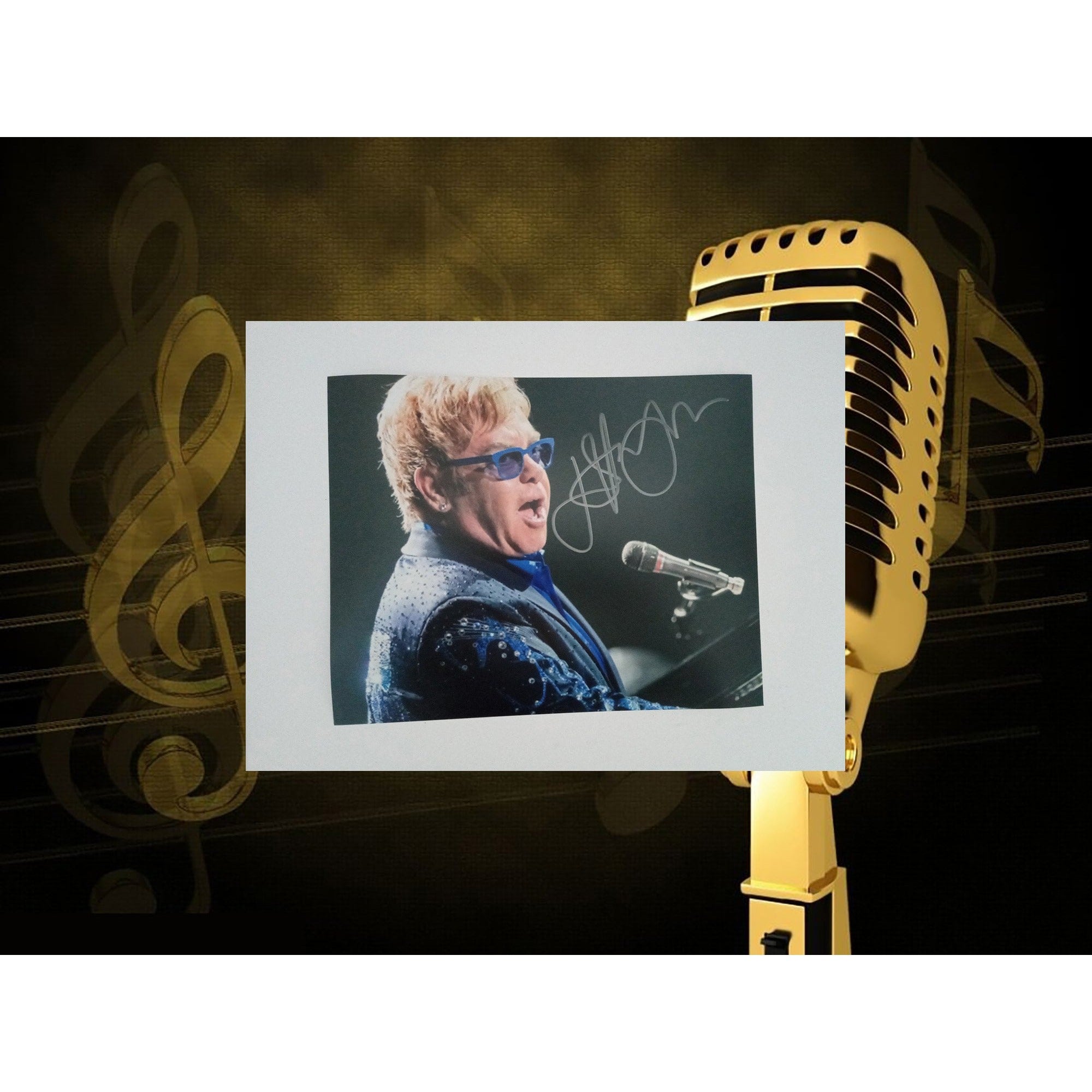 Elton John 8 x 10 signed photo with proof