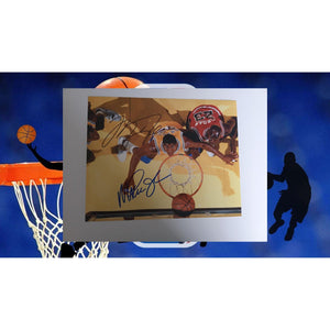 Michael Jordan and Earvin "Magic" Johnson 8 x 10 photo signed with proof