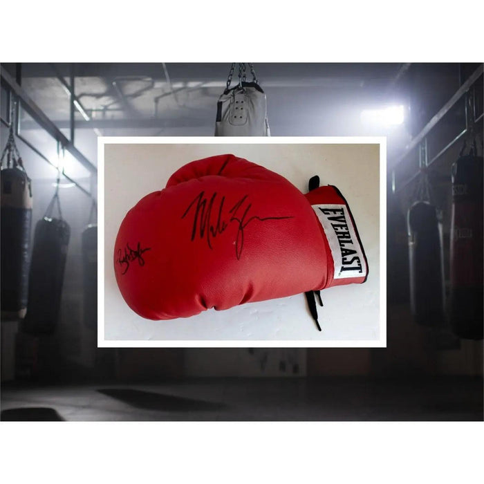 Mike Tyson and James Buster Douglas Everlast leather boxing glove signed with proof