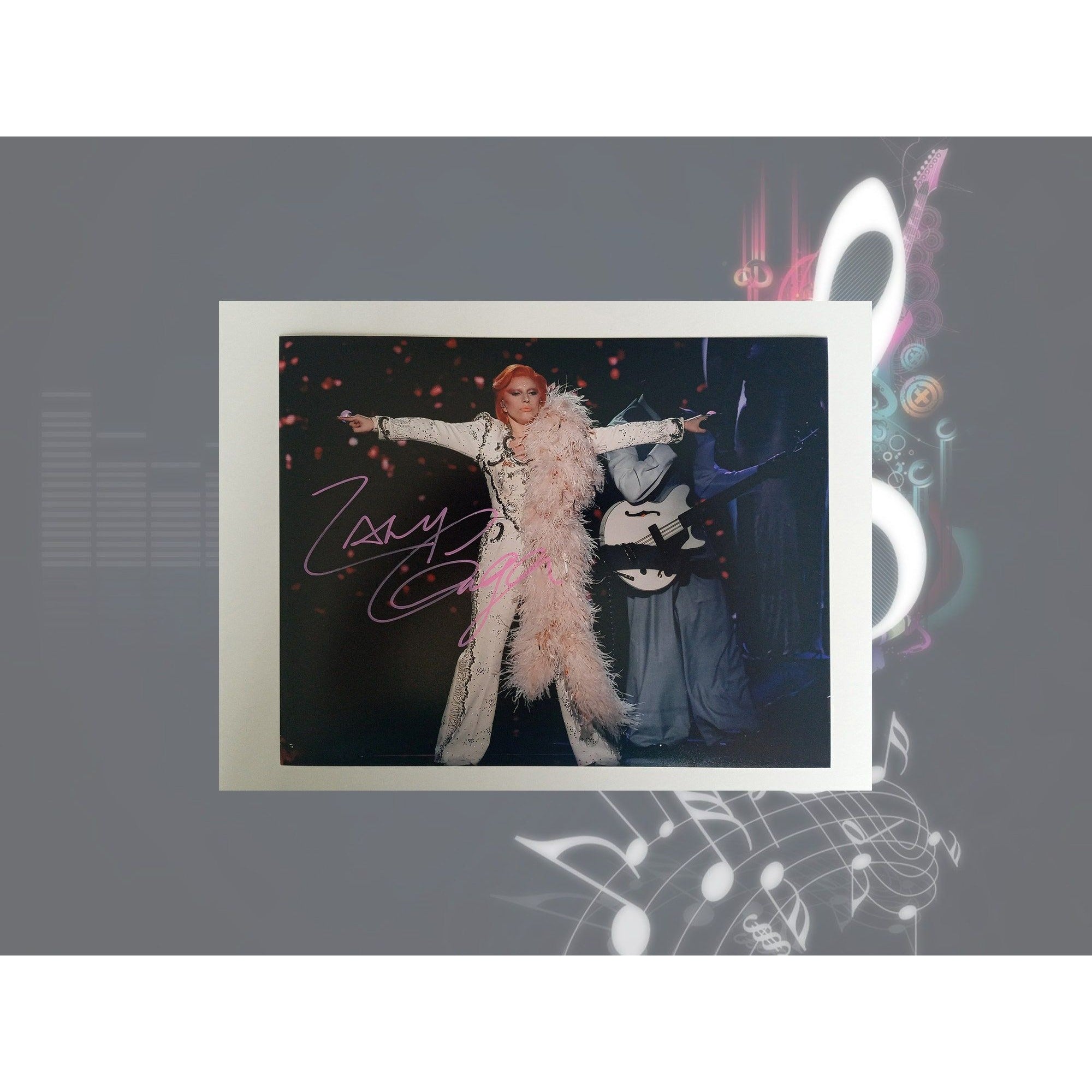 Lady Gaga Stefani Germanotta 8 by 10 signed photo with proof
