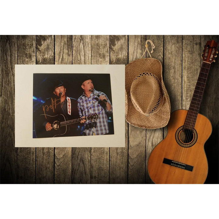 George Strait, Garth Brooks 8 x 10 signed photo