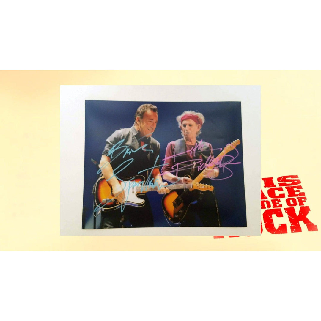 Bruce Springsteen and Keith Richards 8 x 10 signed photo