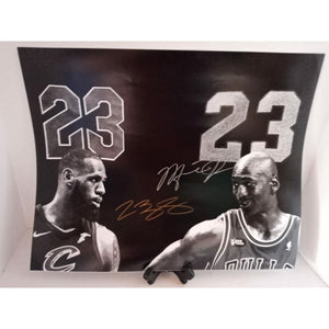 Michael Jordan and LeBron James 16 by 20 photo signed with proof