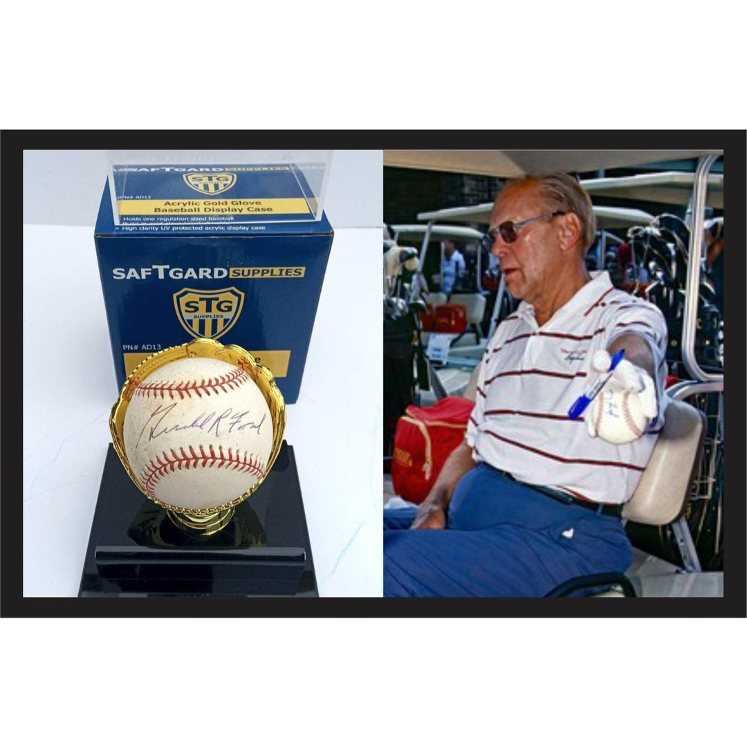 President Gerald Ford signed MLB baseball with free case