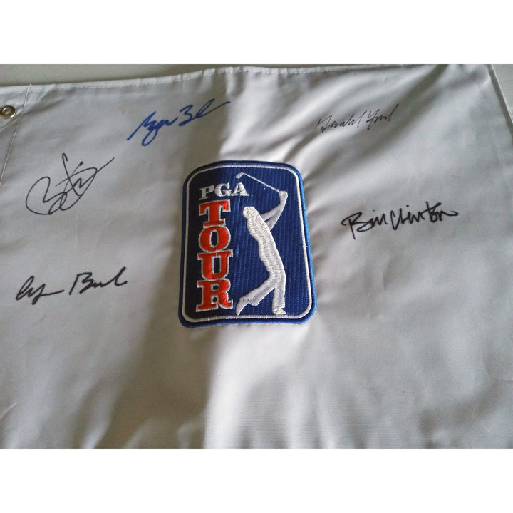 Bill Clinton, Barack Obama, George W. Bush, George H.W. Bush, Gerald Ford PGA golf flag signed with proof