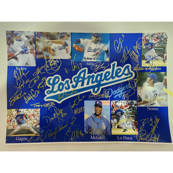 Los Angeles Dodgers Fred McGriff Adrian Beltre Hideo Nomo Eric Gagne 2003 team signed 13x19 photo