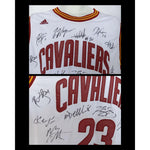 Load image into Gallery viewer, LeBron James Cleveland Cavaliers 2015-16 NBA champs team signed jersey with proof
