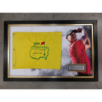 Load image into Gallery viewer, Tiger Woods 2001 Masters Golf Pin Flag signed and framed with proof

