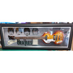 Load image into Gallery viewer, The Beatles Paul McCartney John Lennon George Harrison Ringo Starr signed and framed 20x53 guitar with proof
