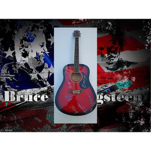 Bruce Springsteen Clarence Clemons Stevie Van Zandt and E street band guitar signed with proof
