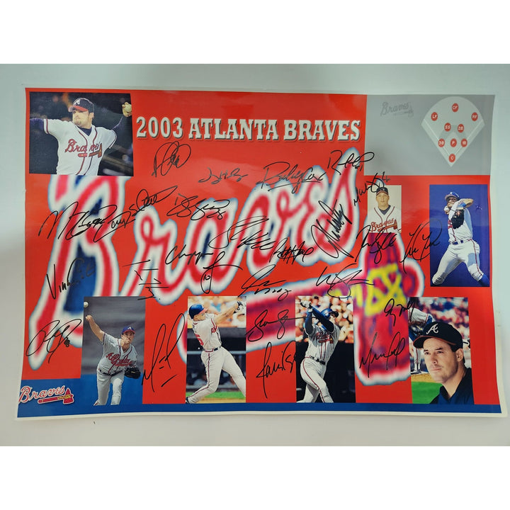 Atlanta Braves 2003 team signed Bobby Cox Andrew Jones Greg Maddox John Smoltz Chipper Jones