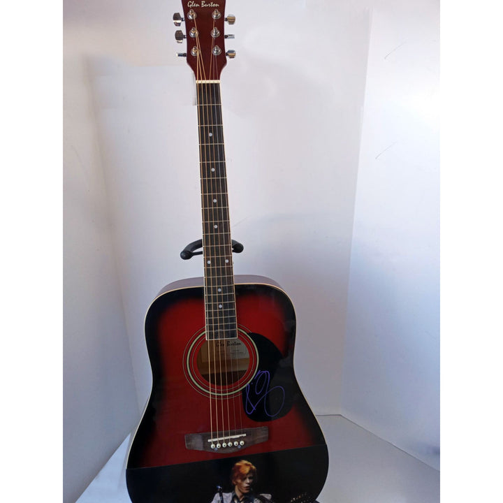 David Bowie one-of-a-kind Glen Burton full size acoustic guitar signed with proof