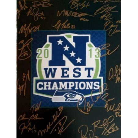 Russell Wilson Pete Carroll Richard Sherman Marshawn Lynch 2013 14 SB champ Seattle Seahawks team signed 16 x 20 photo with proof - Awesome Artifacts 