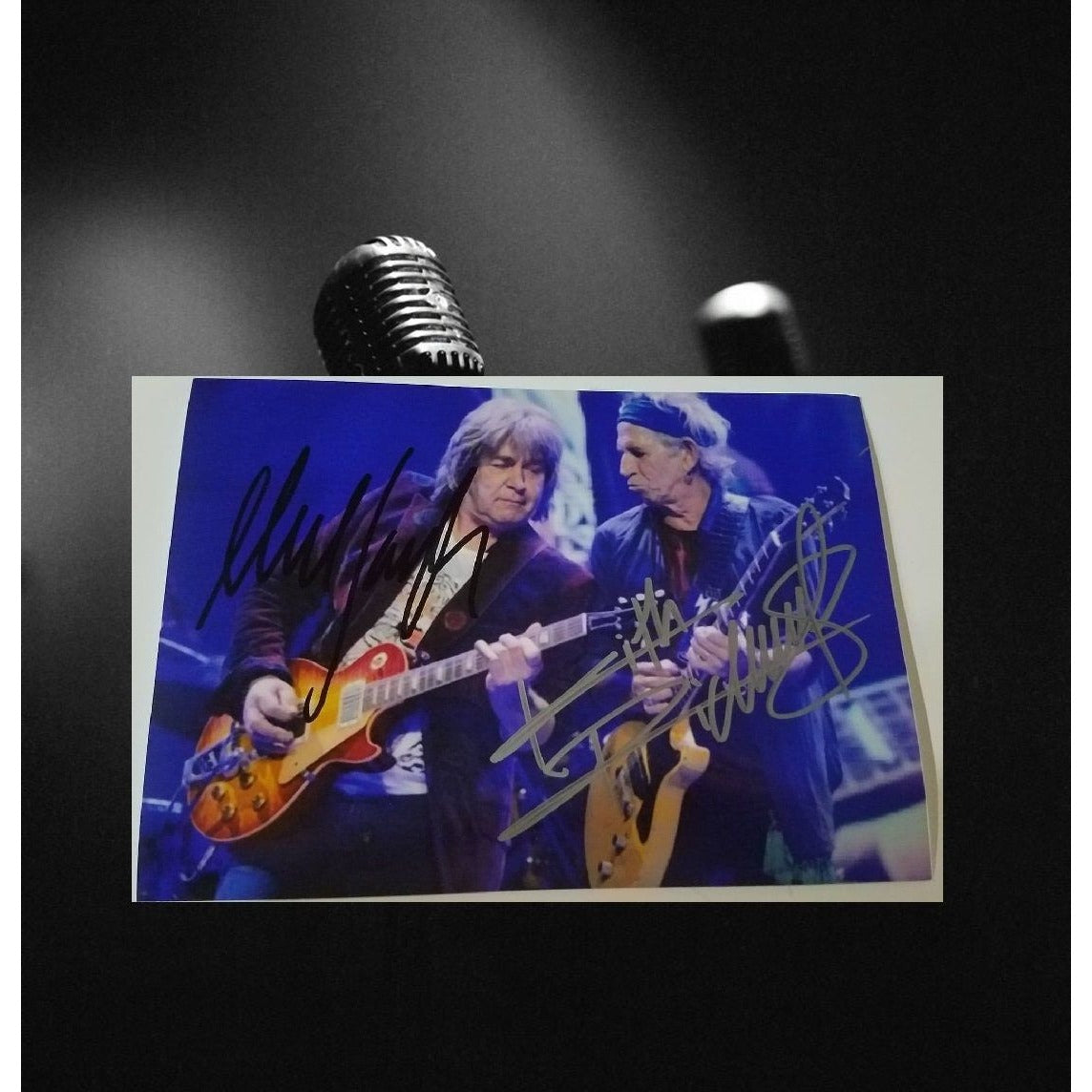 Mick Taylor and Keith Richards 5 x 7 photo signed