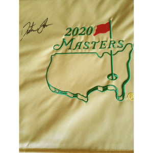 Dustin Johnson Masters champion 2020 signed golf flag with proof