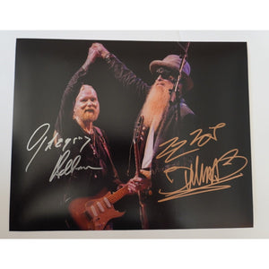 Gregg Allman and Billy Gibbons 8 by 10 signed photo with proof