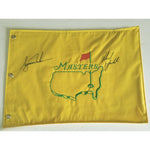 Load image into Gallery viewer, Tiger Woods and Phil Mickelson Masters golf flag signed with proof
