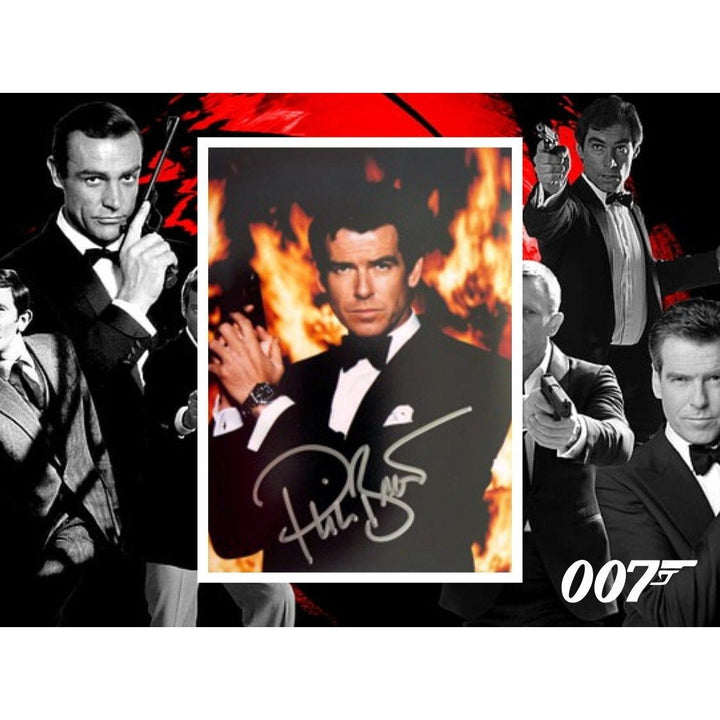 Pierce Brosnan James Bond 007 5 x 7 photo signed with proof - Awesome Artifacts 