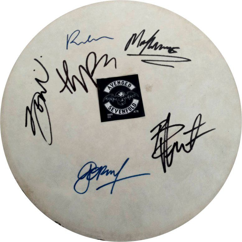 Jimmy the Rev Sullivan Avenged Sevenfold 14-in tambourine signed