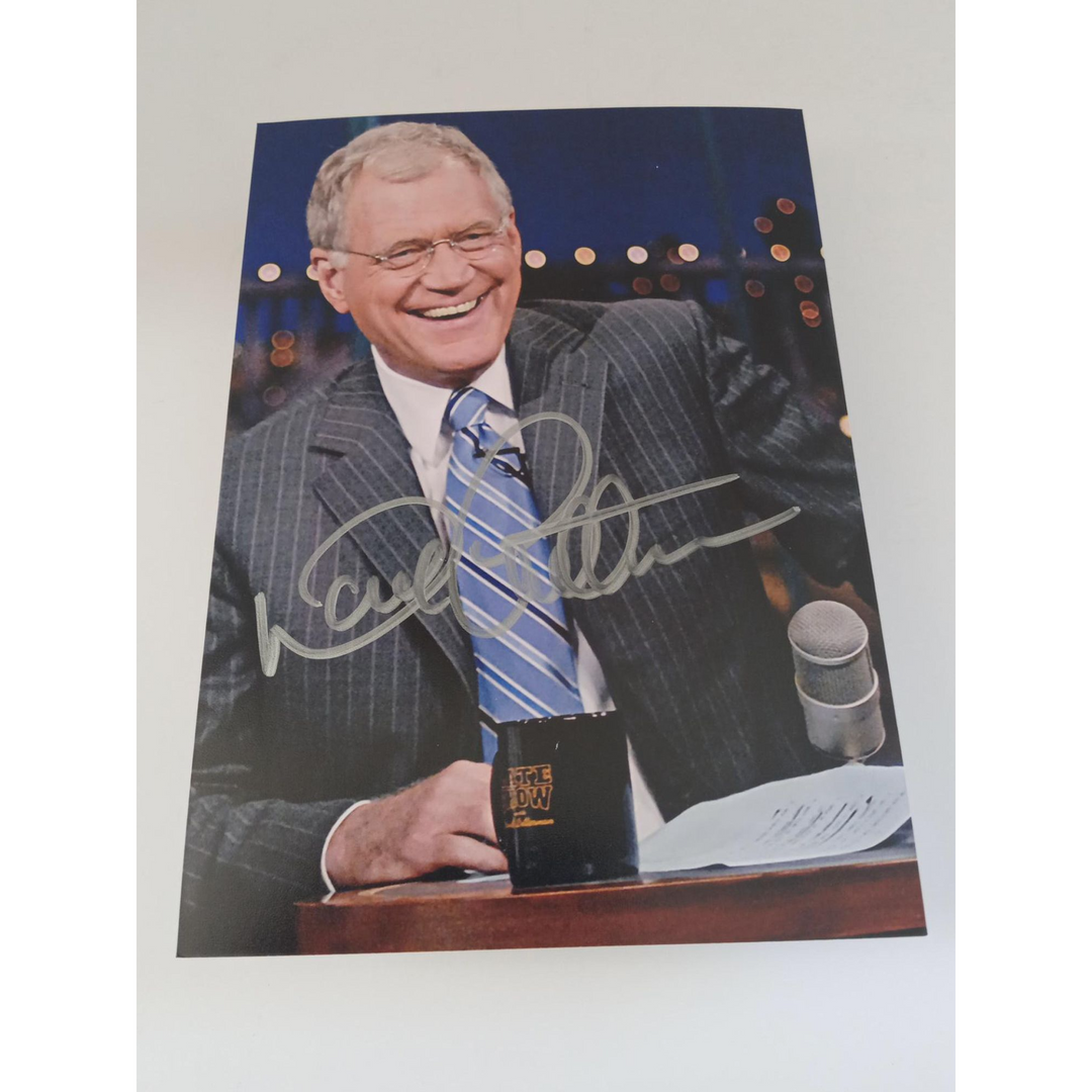 David Letterman 5x7 photograph signed with proof